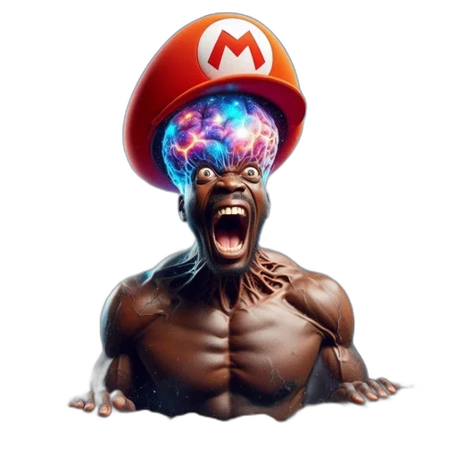 creature, mask, hat, face, concept art, 3d render, pixel art, fantasy art transparent PNG cut-out