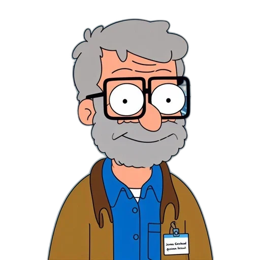 staff, jacket, animal, face, cartoon, concept art, comic book art, pixel art transparent PNG cut-out