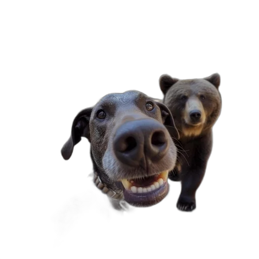 animal, staff, creature, face, 3d render, photorealistic, dog, takes transparent PNG cut-out