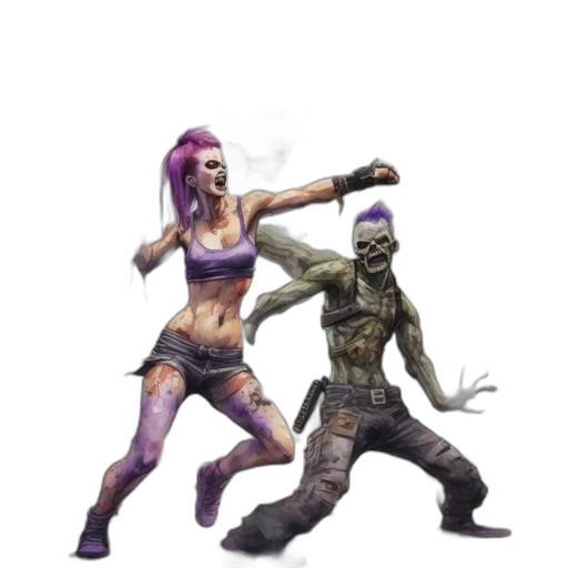 staff, concept art, fantasy art, pixel art, cyberpunk, post-apocalyptic, setting, vibrantly-haired transparent PNG cut-out