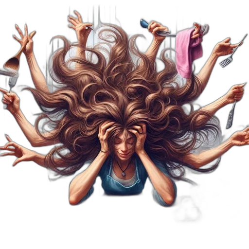 hair, concept art, photorealistic, comic book art, fantasy art, woman, wild, shown transparent PNG cut-out