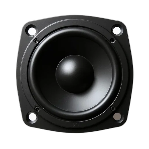 black, plastic, speaker, grille, circular, opening, four, mounting transparent PNG cut-out