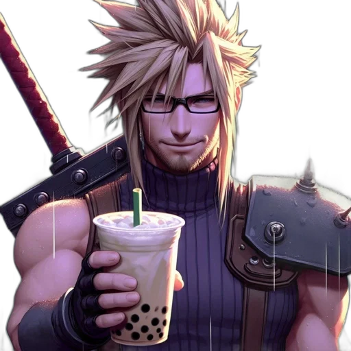 staff, food, vaporwave, anime, cyberpunk, pixel art, animated, figure transparent PNG cut-out