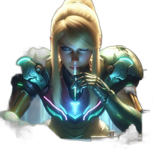 staff, robot, weapon, face, concept art, fantasy art, cyberpunk, pixel art transparent PNG cut-out