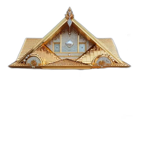 building, umbrella, crown, furniture, 3d render, concept art, photorealistic, image transparent PNG cut-out