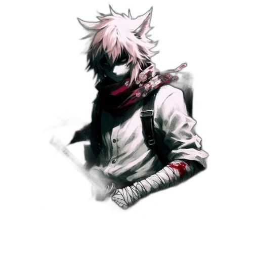 mask, face, staff, creature, concept art, pixel art, anime, fantasy art transparent PNG cut-out