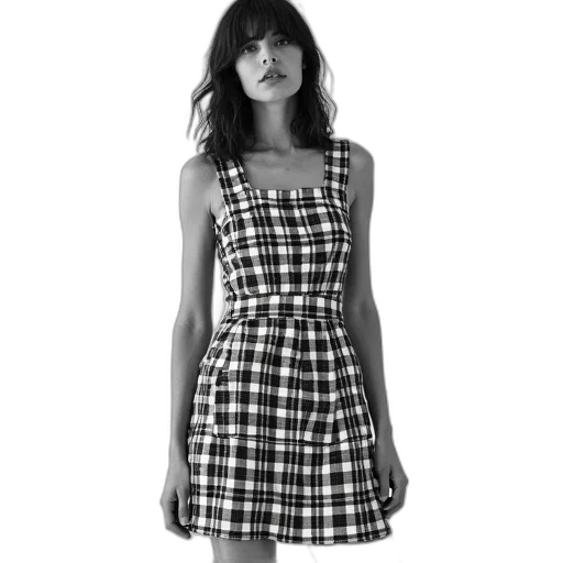 dress, monochrome, black, white transparent PNG cut-out