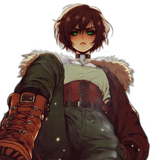 jacket, face, staff, mask, fantasy art, pixel art, watercolor, anime transparent PNG cut-out