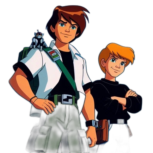 staff, concept art, cartoon, pixel art, comic book art, outer space, two, characters transparent PNG cut-out