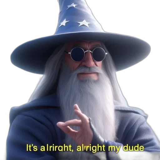 hat, staff, dragon, hair, fire, animated, wizard, figure transparent PNG cut-out