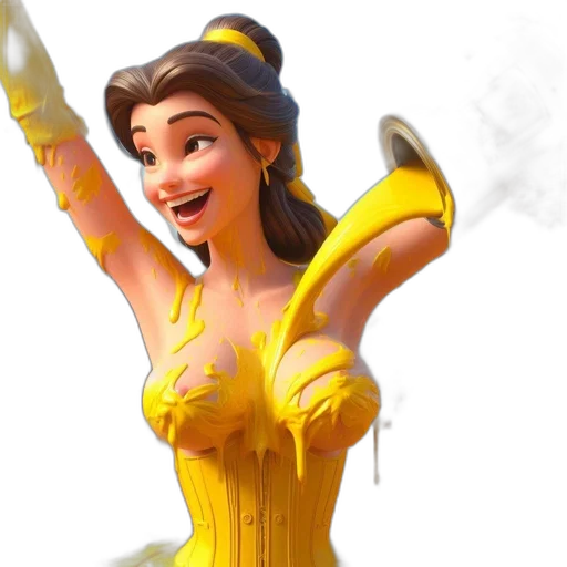 dress, crown, staff, concept art, 3d render, fantasy art, comic book art, golden transparent PNG cut-out