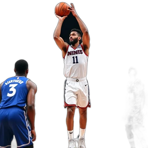 basketball, player, white, uniform, number, process, shooting, surrounded transparent PNG cut-out