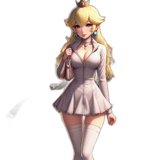 dress, staff, pixel art, concept art, fantasy art, anime, monochrome, pastel transparent PNG cut-out