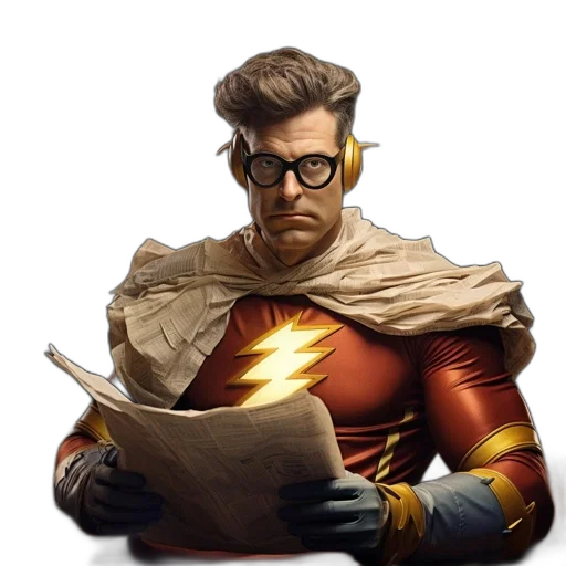 staff, jacket, comic book art, concept art, fantasy art, photorealistic, man, flash-like transparent PNG cut-out
