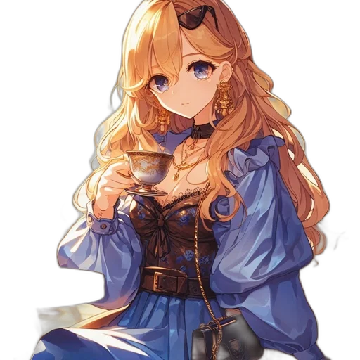 dress, staff, crown, dragon transparent PNG cut-out