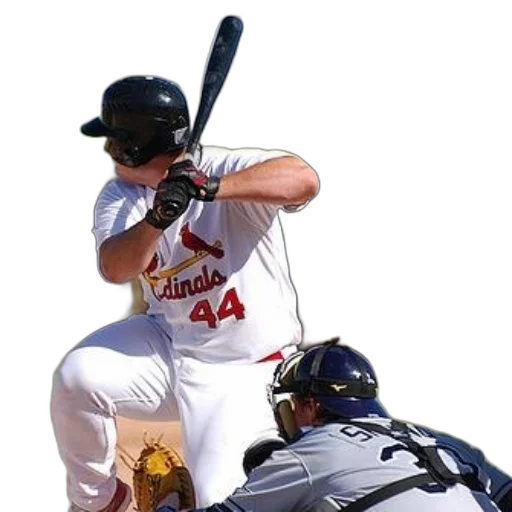baseball, player, cardinals, uniform, bat transparent PNG cut-out