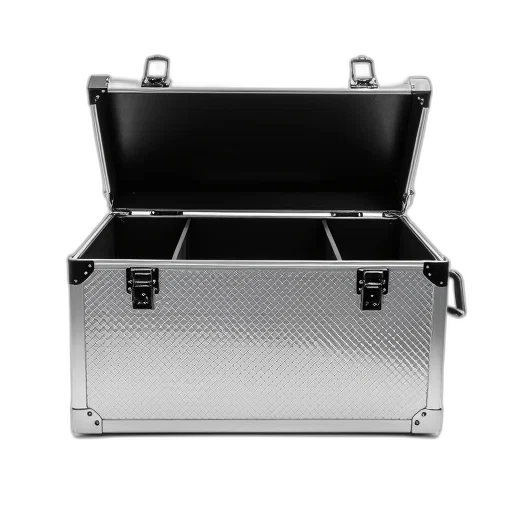 robot, metallic, toolbox, textured, surface, black, handle, right transparent PNG cut-out