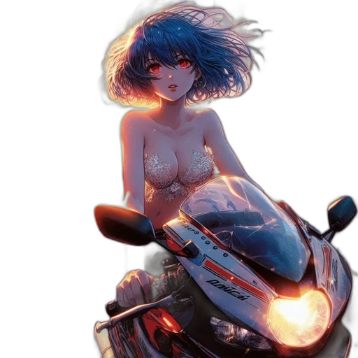 car, hair, concept art, cyberpunk, comic book art, fantasy art, neon lights, fire transparent PNG cut-out
