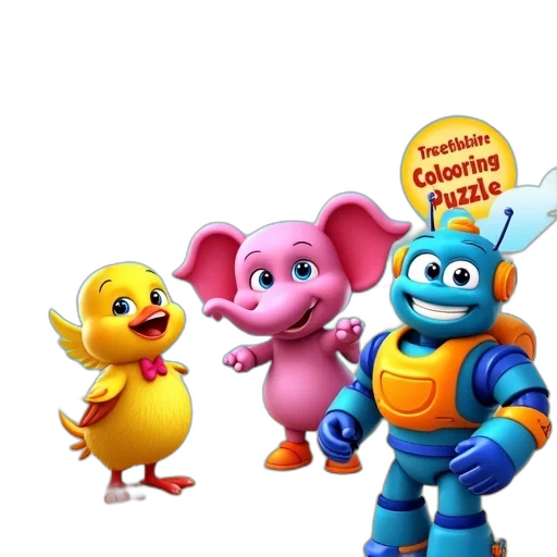 animal, robot, 3d render, concept art, underwater, fire, pastel, colorful transparent PNG cut-out