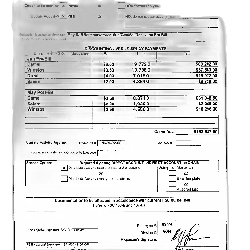 document, titled, discounting, vpr, display, payments, various, financial transparent PNG cut-out