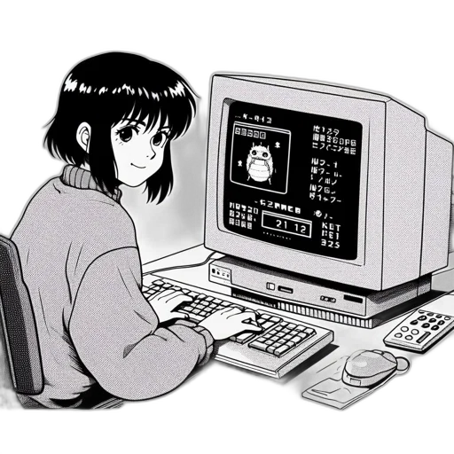 robot, creature, face, jacket, vaporwave, cyberpunk, anime, pixel art transparent PNG cut-out
