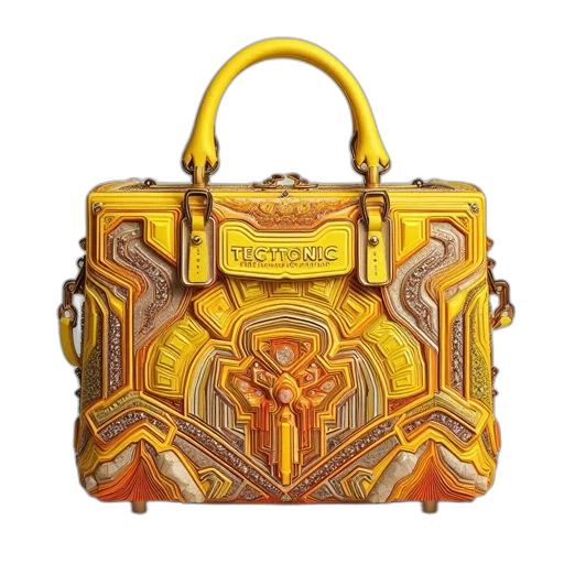 luxury, handbag, abstract, design, featuring, yellow, color, palette transparent PNG cut-out
