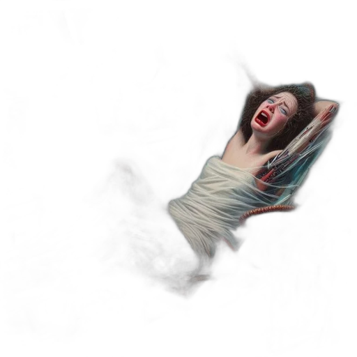 creature, face, mask, hair, photorealistic, concept art, 3d render, underwater transparent PNG cut-out