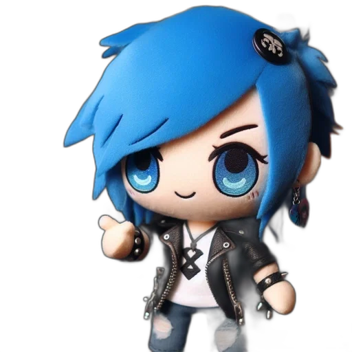 jacket, concept art, cartoon, 3d render, anime, blue, image, features transparent PNG cut-out
