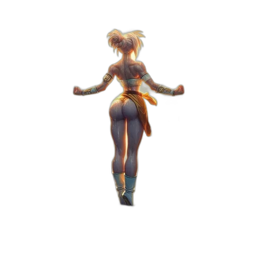 robot, dress, staff, creature, 3d render, pixel art, concept art, fantasy art transparent PNG cut-out