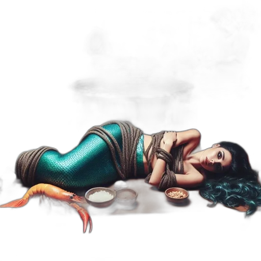 dragon, dress, fantasy art, concept art, comic book art, watercolor, underwater, inside transparent PNG cut-out