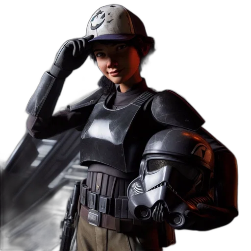 robot, weapon, jacket, staff, concept art, 3d render, photorealistic, comic book art transparent PNG cut-out
