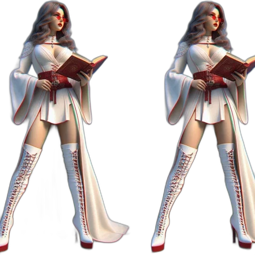 concept art, 3d render, fantasy art, comic book art, illustrated, figure, woman, clad transparent PNG cut-out