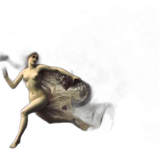 creature, hair, dress, animal, concept art, 3d render, photorealistic, fantasy art transparent PNG cut-out