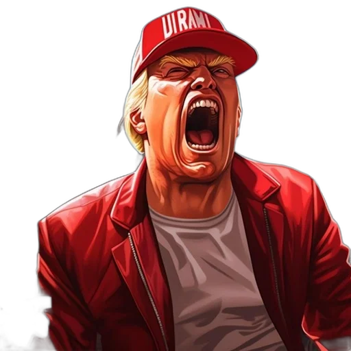 face, jacket, hat, concept art, comic book art, photorealistic, pixel art, red transparent PNG cut-out