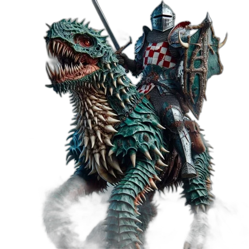 dragon, creature, sword, animal, fantasy art, concept art, 3d render, photorealistic transparent PNG cut-out