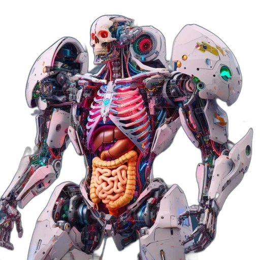 robot, creature, jewelry, food, concept art, 3d render, cyberpunk, pixel art transparent PNG cut-out
