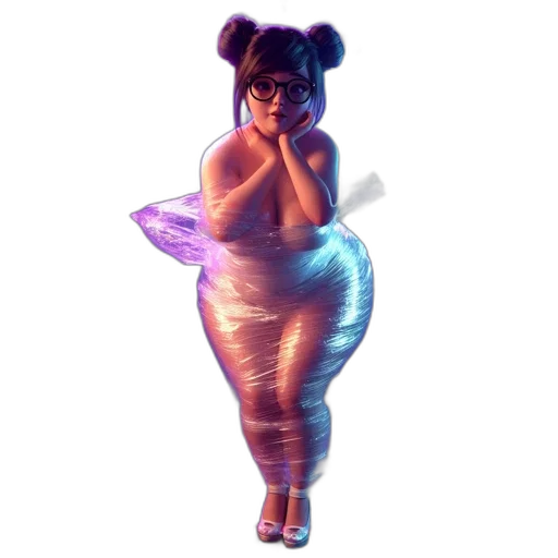 dress, creature, concept art, vaporwave, 3d render, pixel art, neon lights, pastel transparent PNG cut-out
