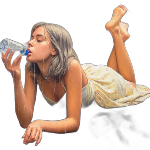 bottle, dress, food, photorealistic, concept art, oil painting, watercolor, underwater transparent PNG cut-out