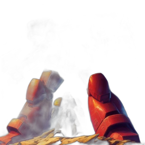 shoes, mask, robot, crown, concept art, watercolor, 3d render, photorealistic transparent PNG cut-out