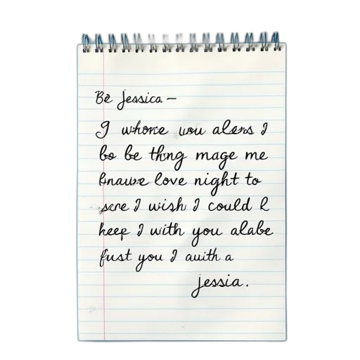 first, image, displays, handwritten, letter, lined, paper, blue transparent PNG cut-out