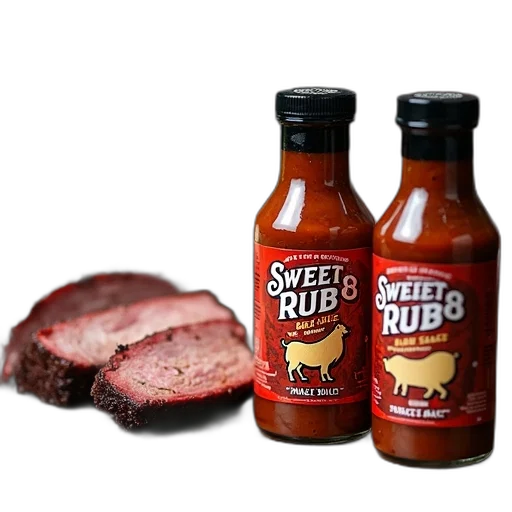 food, bottle, 3d render, close-up, view, barbecue, scene, large transparent PNG cut-out