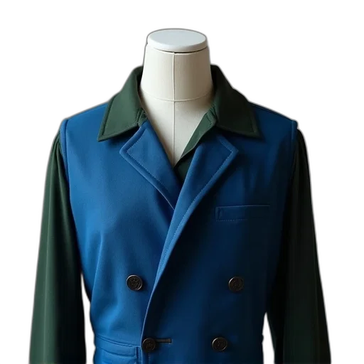 jacket, 3d render, green, blue, white, mannequin, torso, vest transparent PNG cut-out