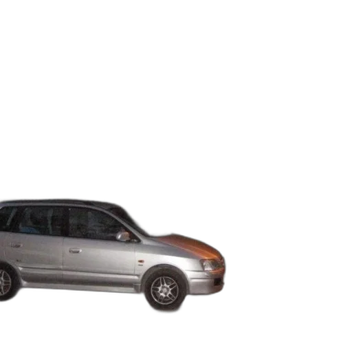 car, 3d render, photorealistic, concept art, silver, parked, front, house transparent PNG cut-out