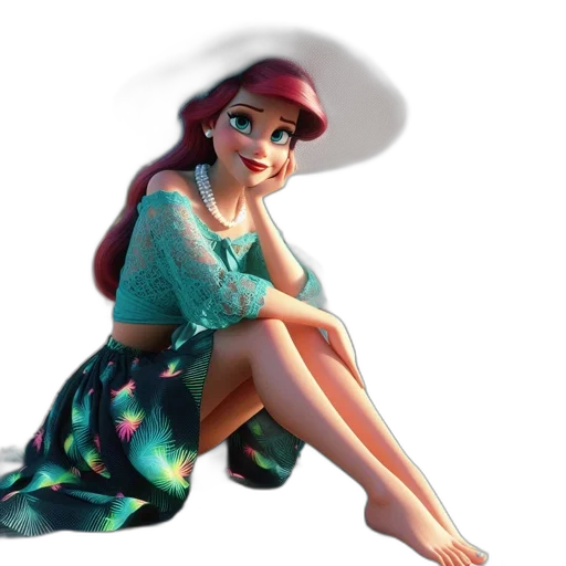dress, hat, jewelry, staff, 3d render, concept art, cartoon, photorealistic transparent PNG cut-out