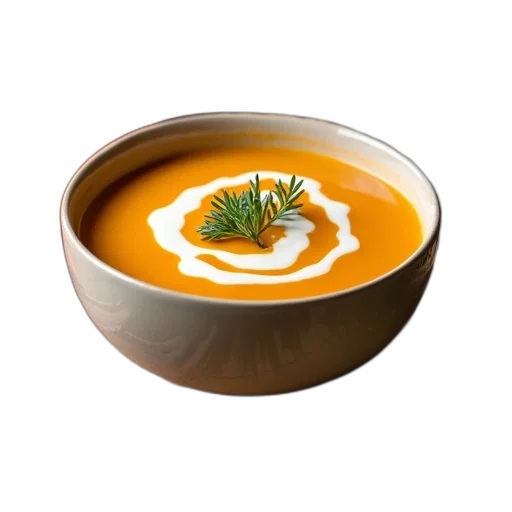 food, crown, photorealistic, 3d render, bowl, soup, swirl, cream transparent PNG cut-out