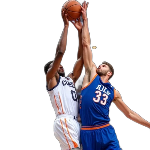 basketball, player, white, uniform, number, attempting, layup, against transparent PNG cut-out