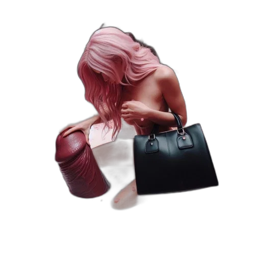 bottle, hair, concept art, photorealistic, oil painting, 3d render, woman, pink transparent PNG cut-out