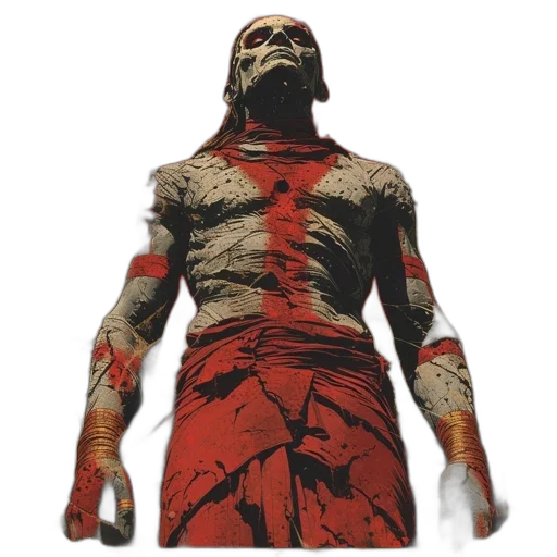creature, mask, face, animal, concept art, 3d render, comic book art, red transparent PNG cut-out