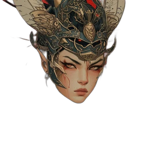 mask, crown, face, hat, fantasy art, concept art, photorealistic, pixel art transparent PNG cut-out