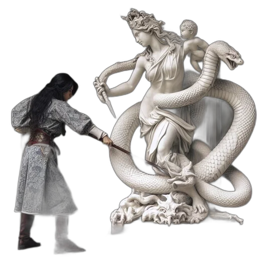dragon, concept art, 3d render, fantasy art, fire, elegantly, attired, woman transparent PNG cut-out
